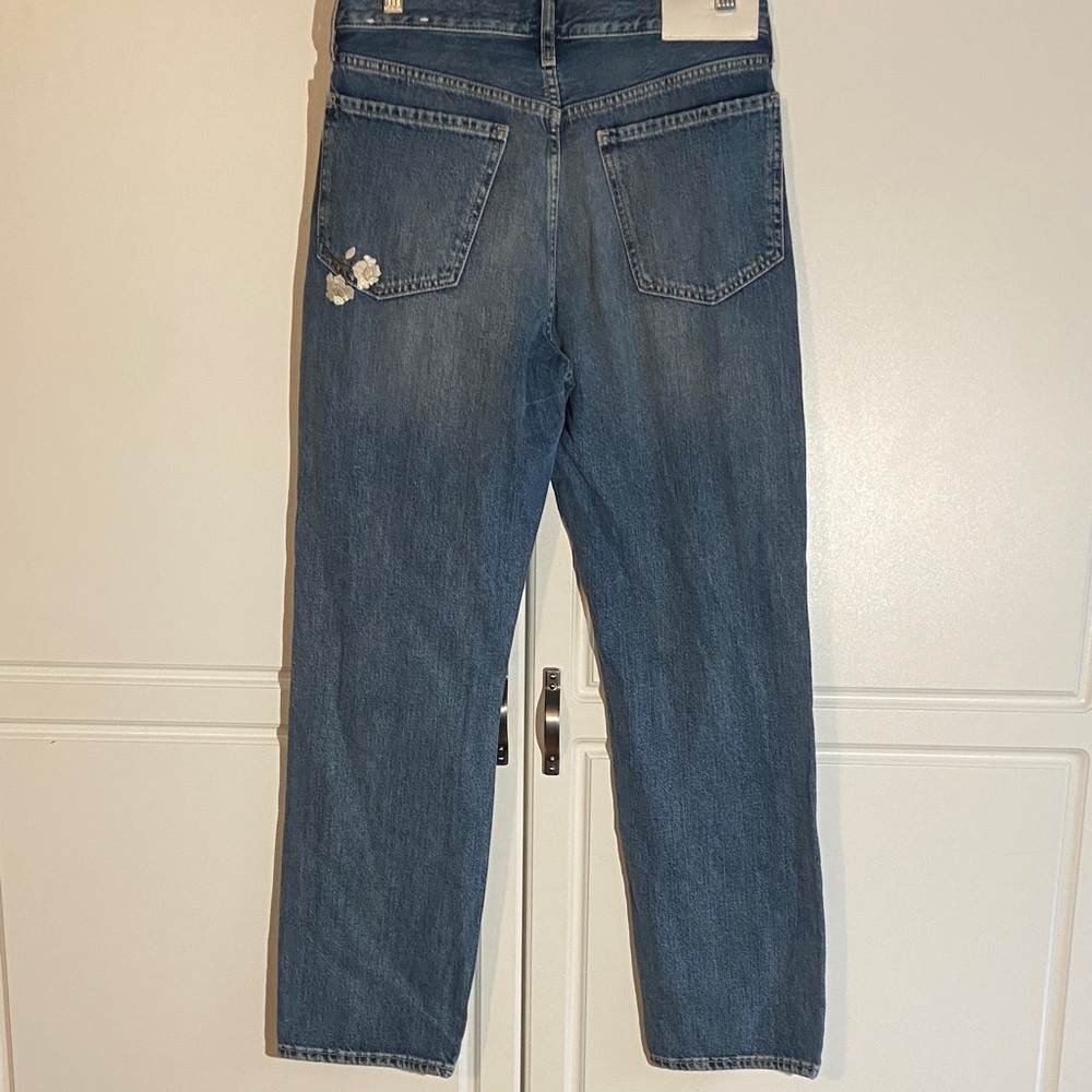 7 For All Mankind Classic Medium Blue Straight Leg Jeans - Picture 2 of 4